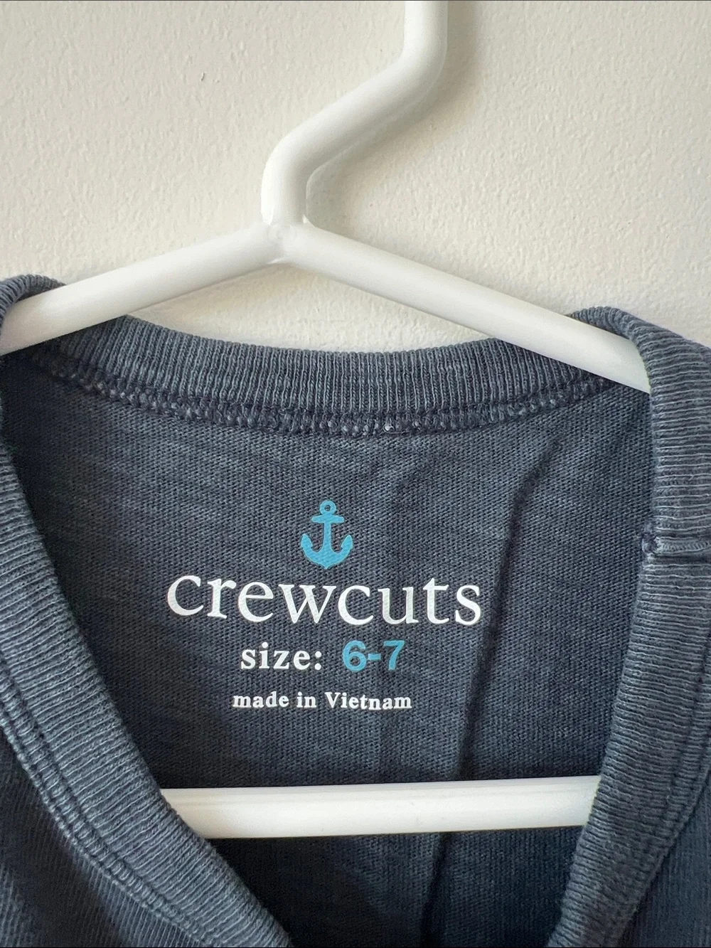 4/$12 Crewcuts Boys Short Sleeve Pocket Tee in Washed Navy Blue | 6-7